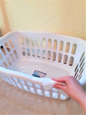 cleaning a laundry basket