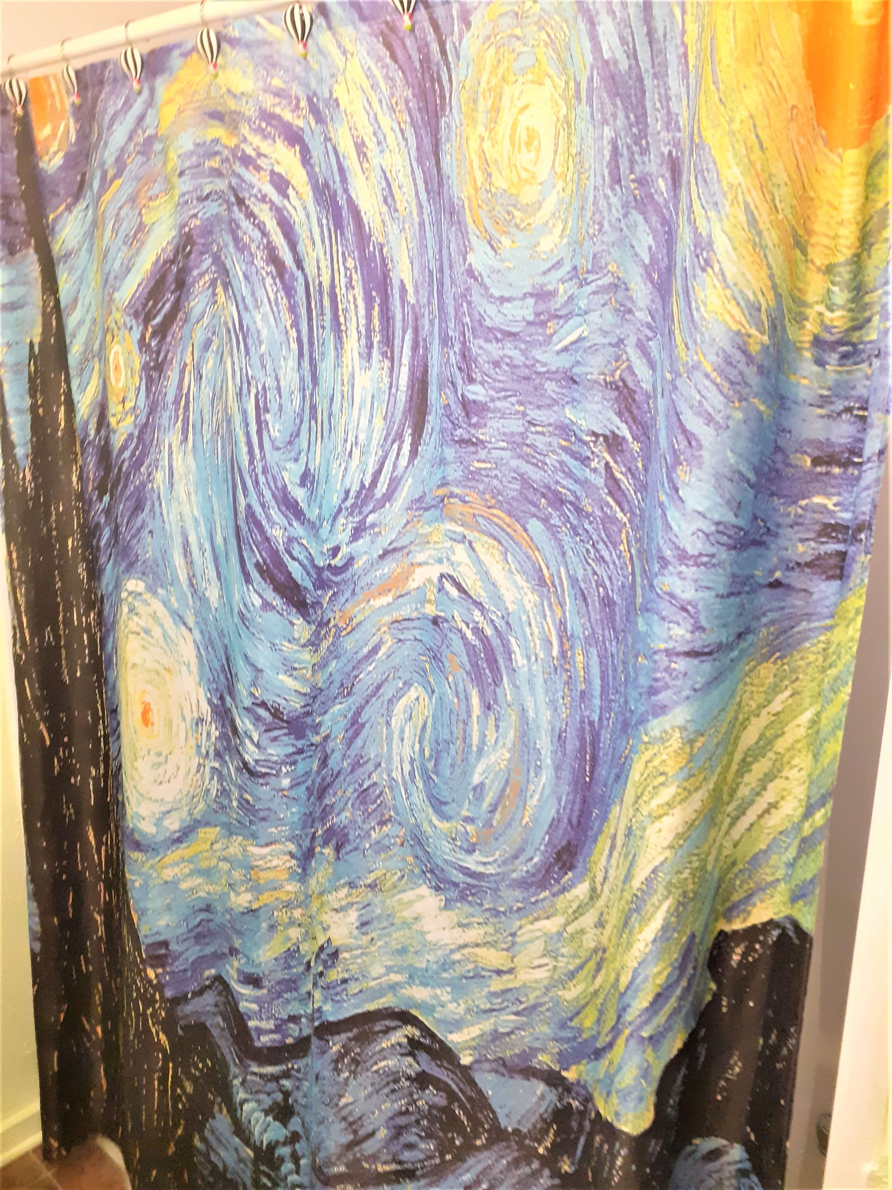 Starry night shower curtain
