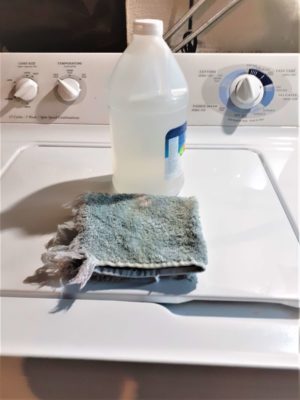 vinegar and rag on washer