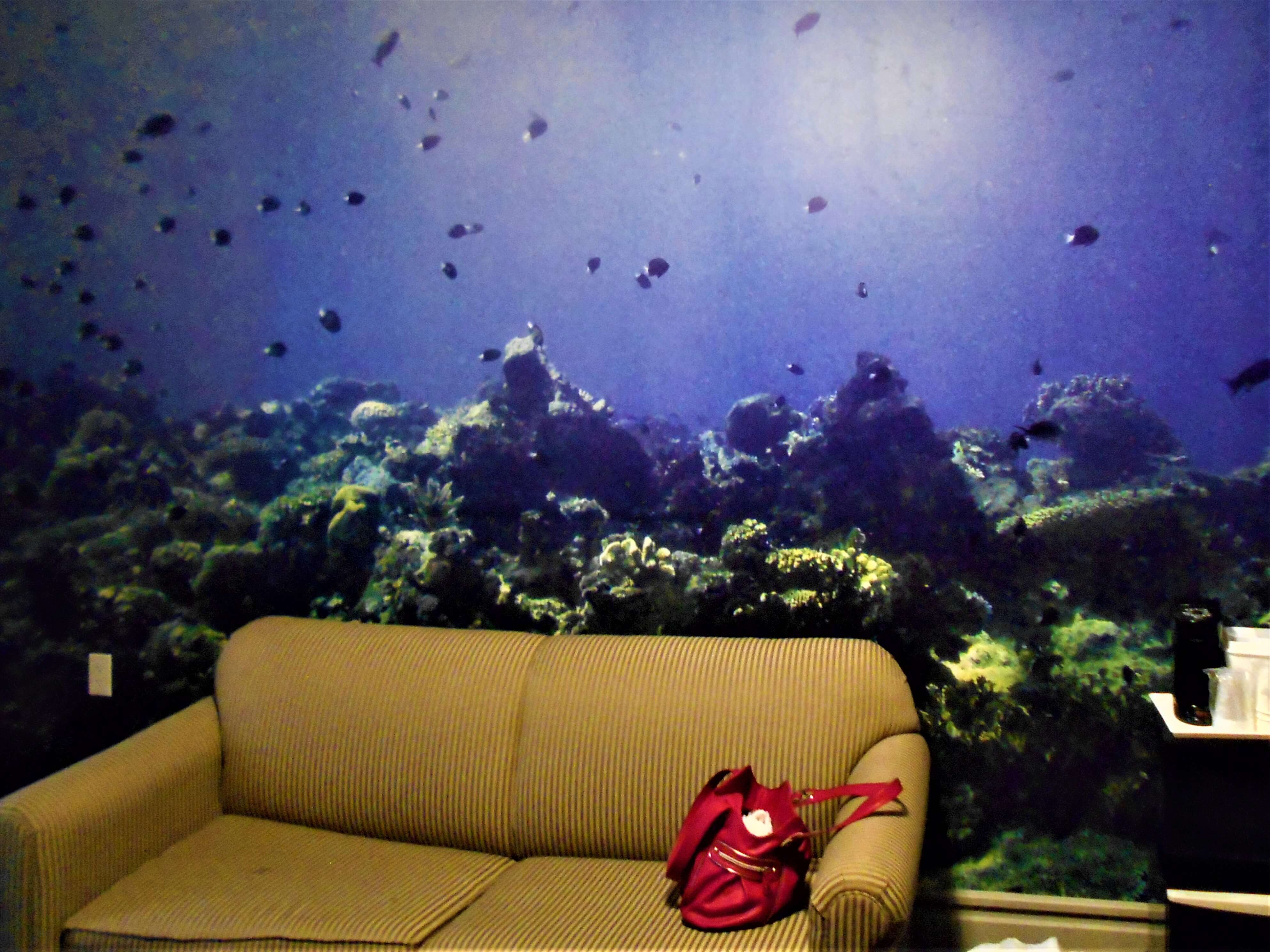 undersea hotel room mural