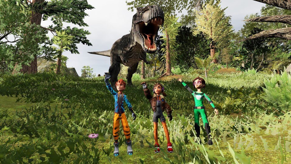 Kids and t-rex