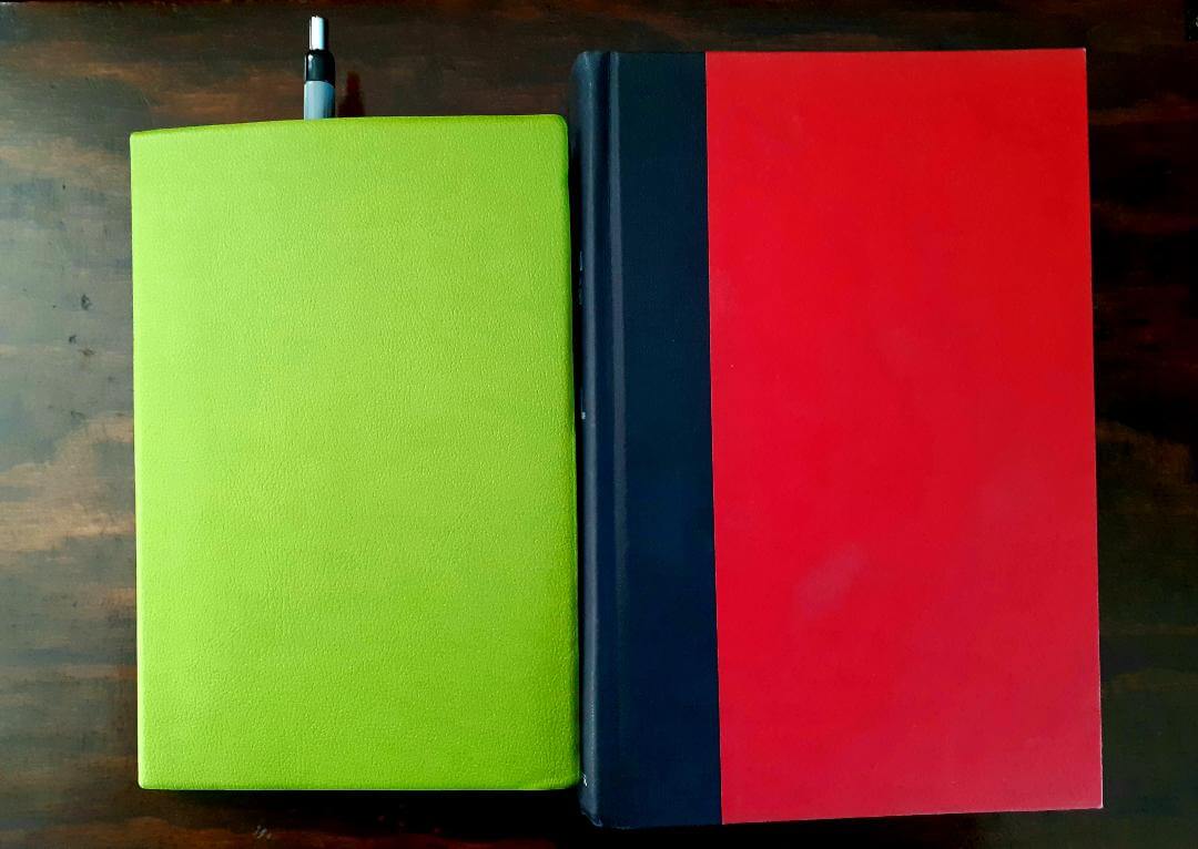 notebook and book