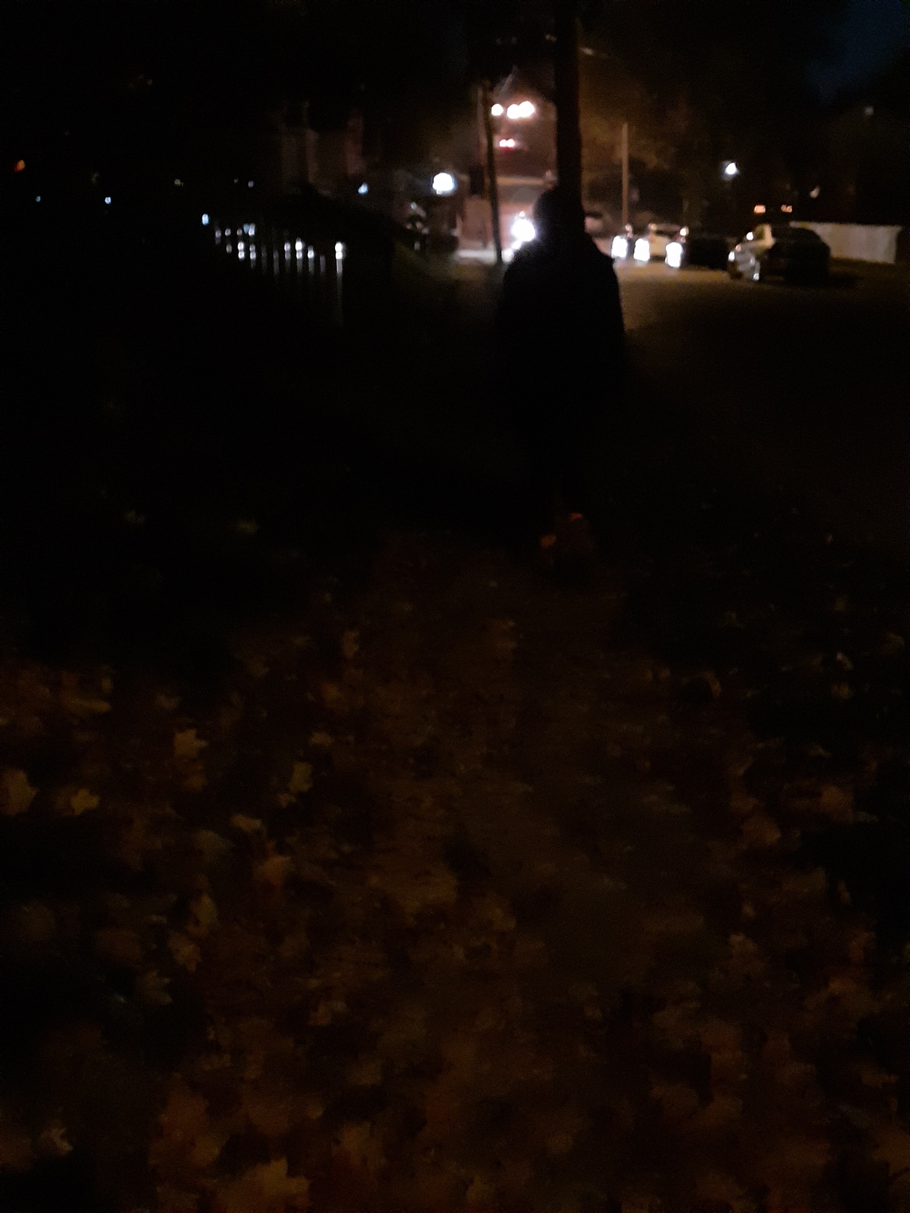 dark sidewalk