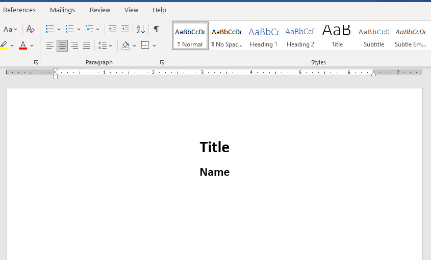 new Word document