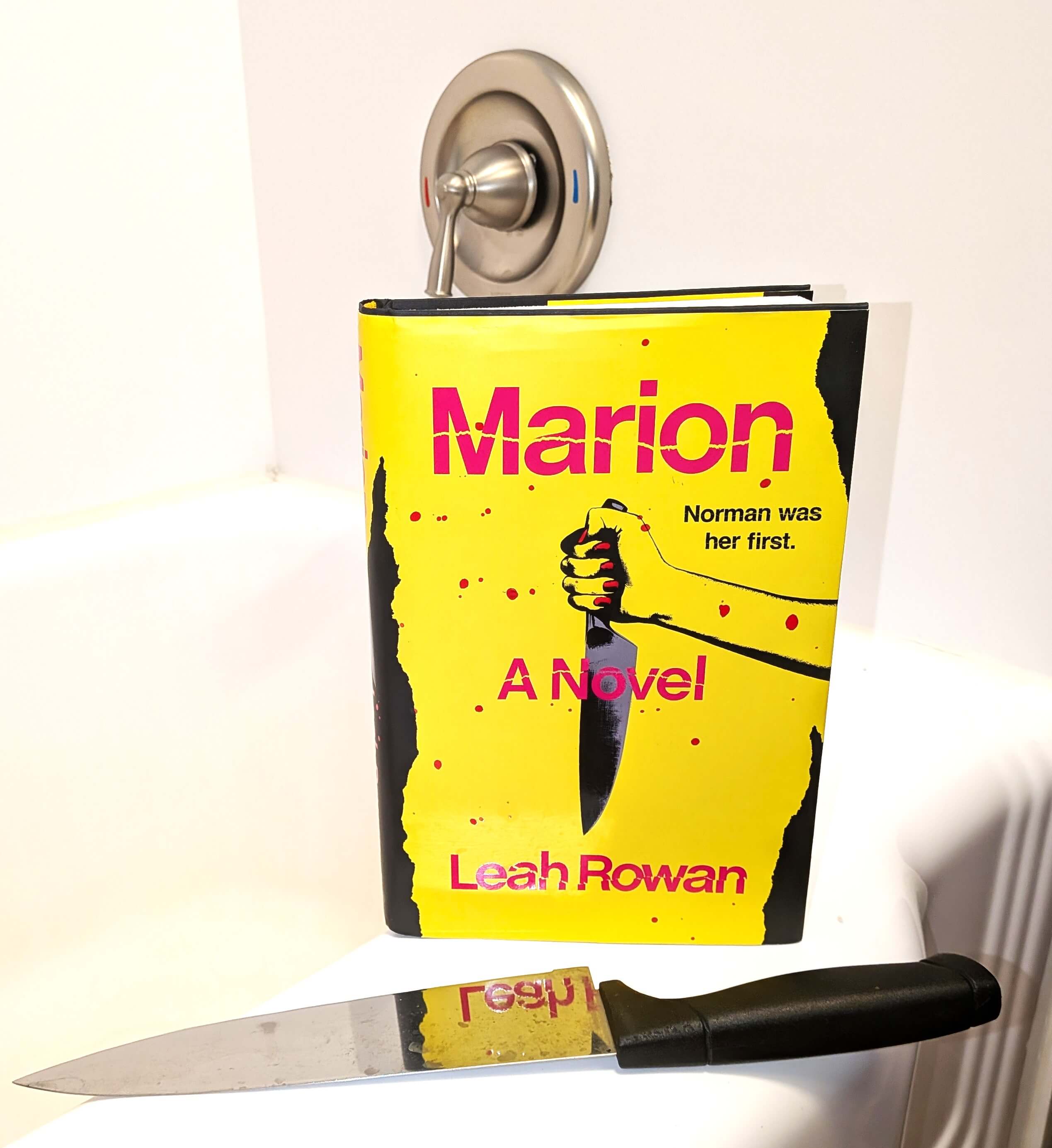 Marion book cover with knife